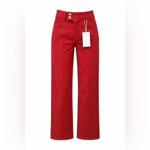 Flamingals Red Twill Pants Sz S
